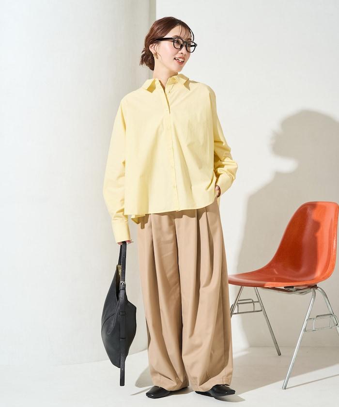 後荷葉邊 短款長袖 襯衫