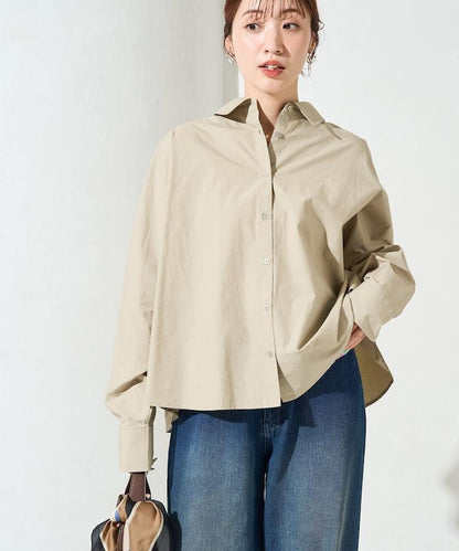 後荷葉邊 短款長袖 襯衫
