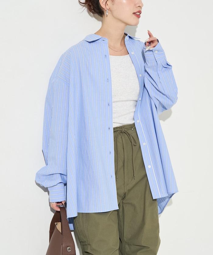 寬鬆版型 長袖有領 府綢襯衫