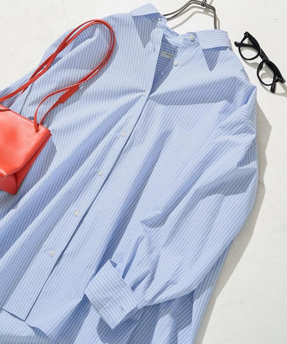 寬鬆版型 長袖有領 府綢襯衫