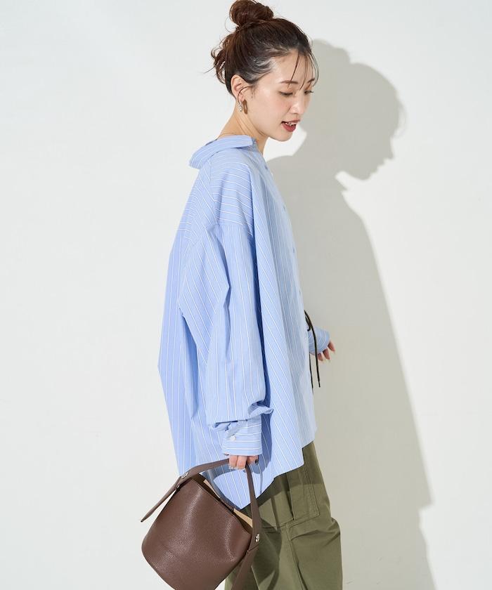 寬鬆版型 長袖有領 府綢襯衫