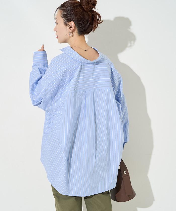 寬鬆版型 長袖有領 府綢襯衫