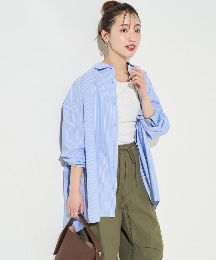 寬鬆版型 長袖有領 府綢襯衫