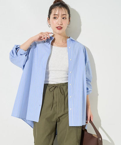 寬鬆版型 長袖有領 府綢襯衫