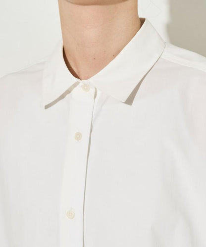 寬鬆版型 長袖有領 府綢襯衫