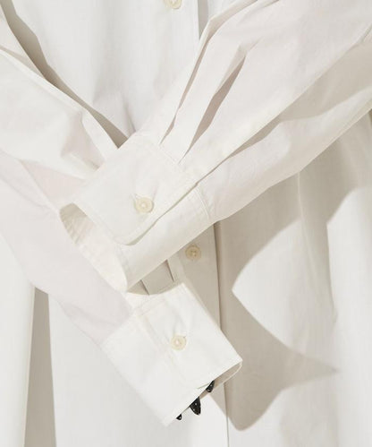 寬鬆版型 長袖有領 府綢襯衫