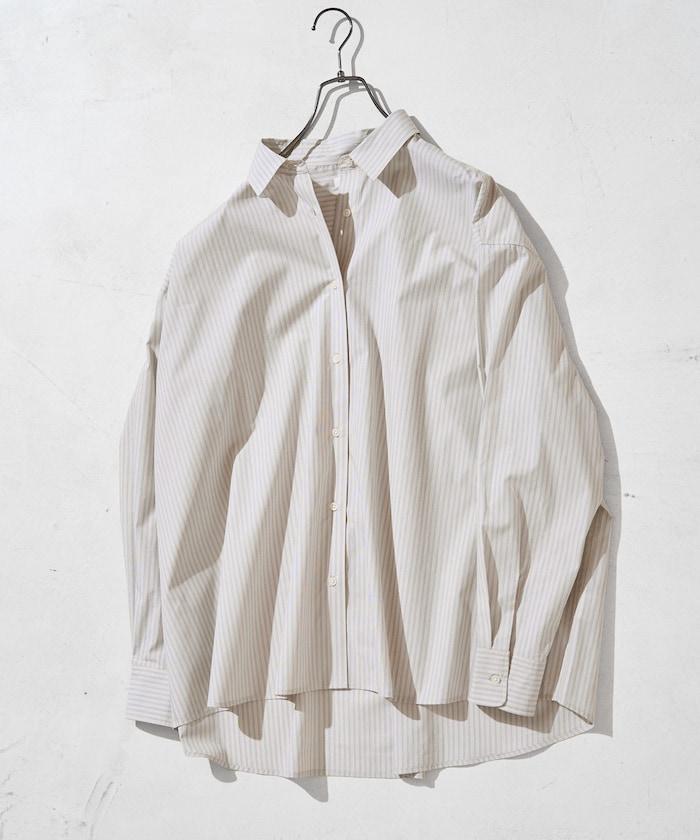 寬鬆版型 長袖有領 府綢襯衫