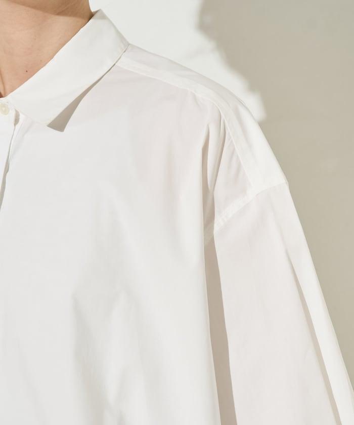 寬鬆版型 長袖有領 府綢襯衫