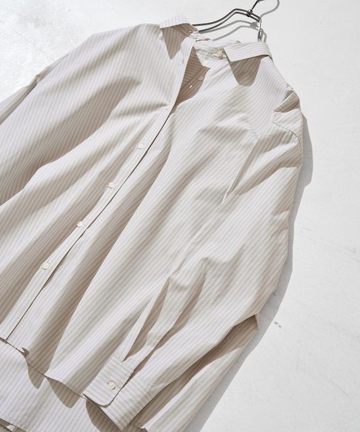 寬鬆版型 長袖有領 府綢襯衫