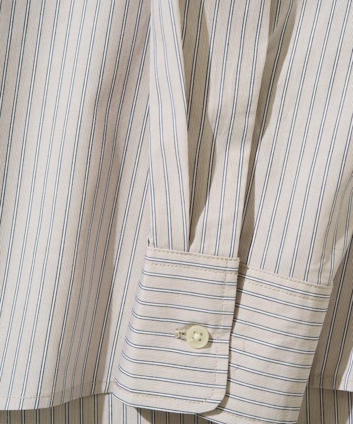 寬鬆版型 長袖有領 府綢襯衫