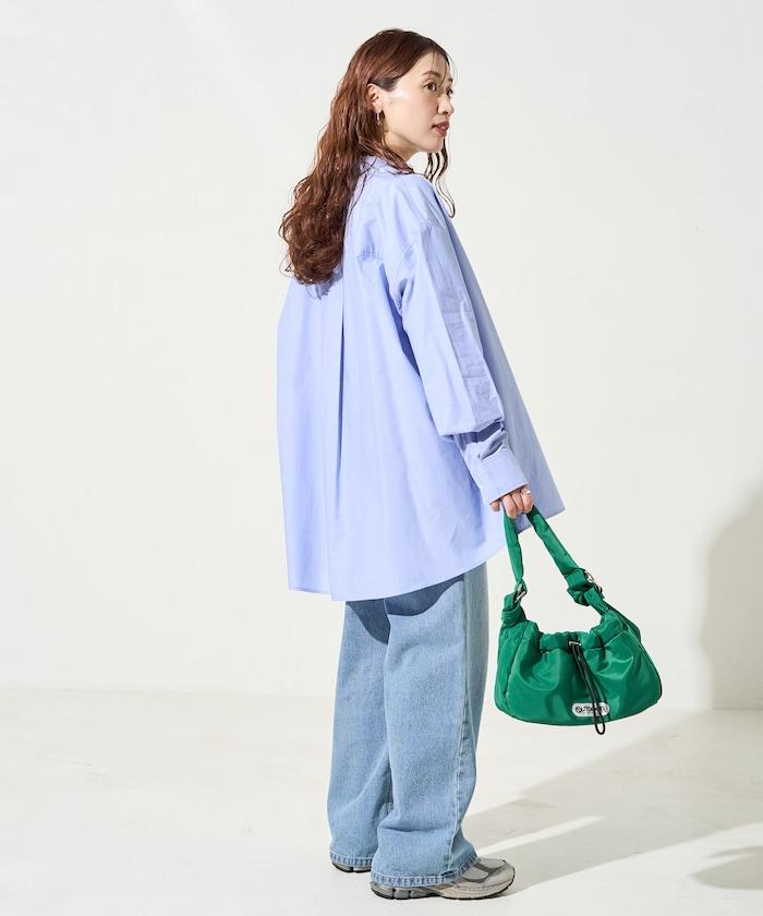 寬鬆版型 長袖有領 府綢襯衫