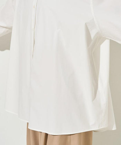 寬鬆版型 長袖有領 府綢襯衫