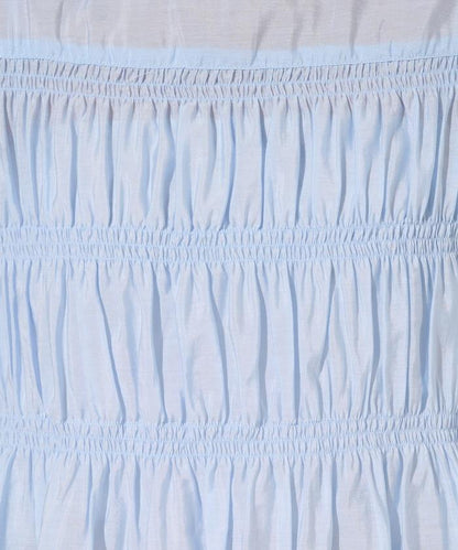 透膚褶皺荷葉袖長袖襯衫