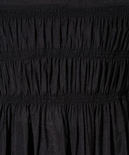 透膚褶皺荷葉袖長袖襯衫