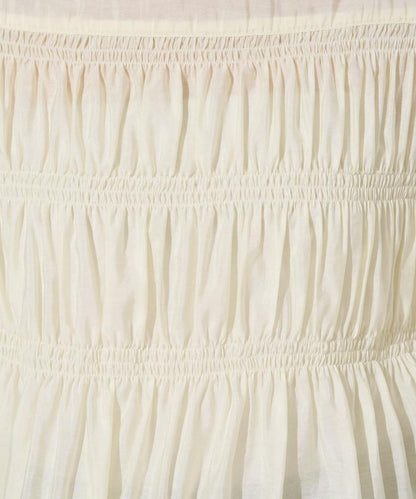 透膚褶皺荷葉袖長袖襯衫