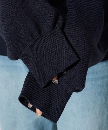 開領Polo領 長袖 針織套頭衫