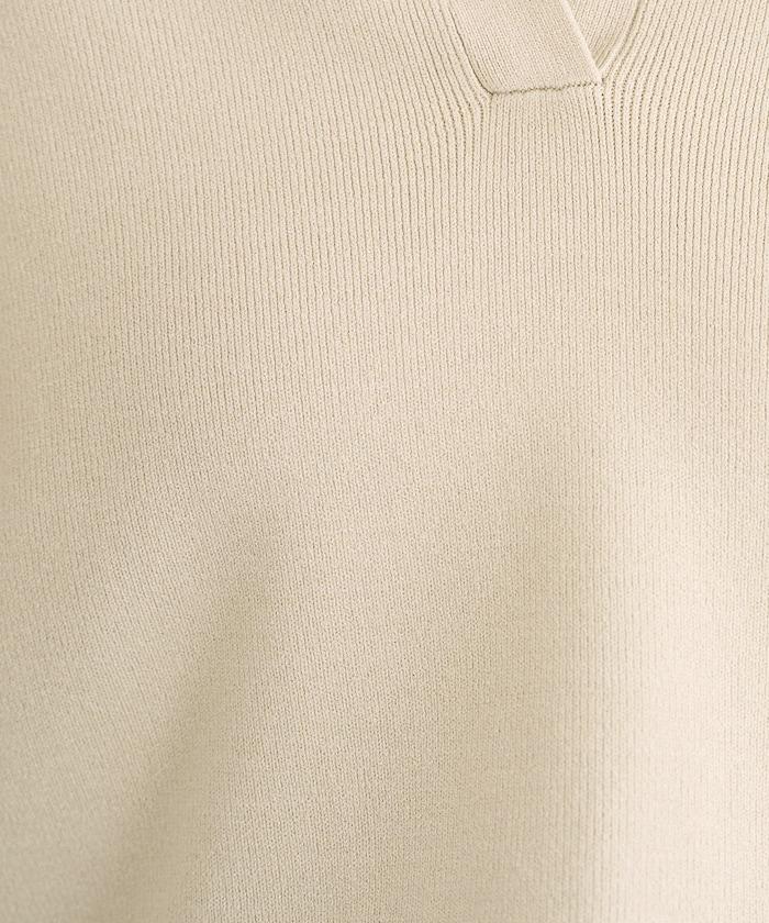 開領Polo領 長袖 針織套頭衫