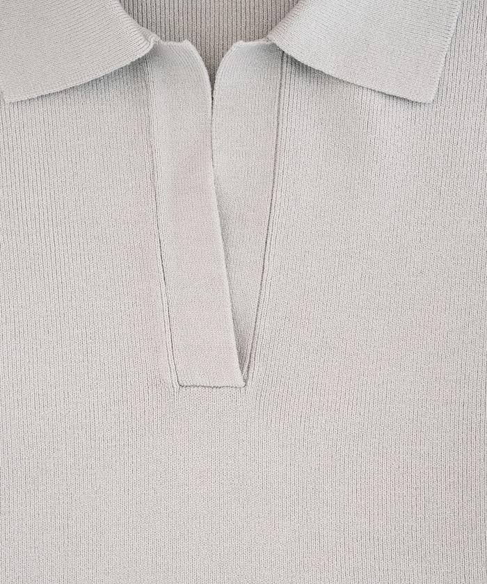 開領Polo領 長袖 針織套頭衫