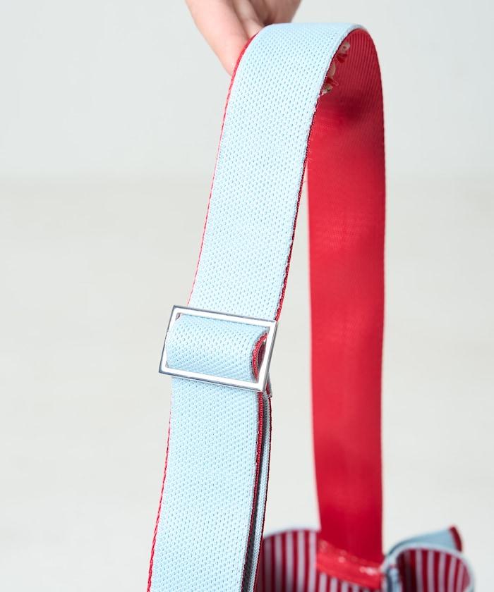 配色 單肩 荷葉邊 針織 單肩包