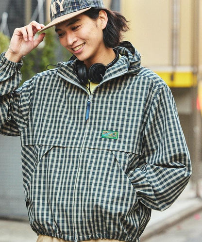 特別款 格紋 連帽 拉鍊襯衫夾克