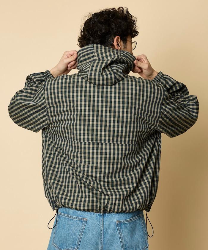 特別款 格紋 連帽 拉鍊襯衫夾克