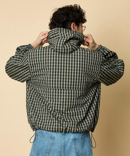 特別款 格紋 連帽 拉鍊襯衫夾克