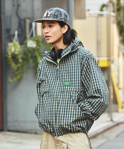 特別款 格紋 連帽 拉鍊襯衫夾克