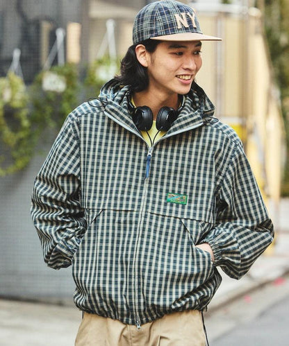 特別款 格紋 連帽 拉鍊襯衫夾克