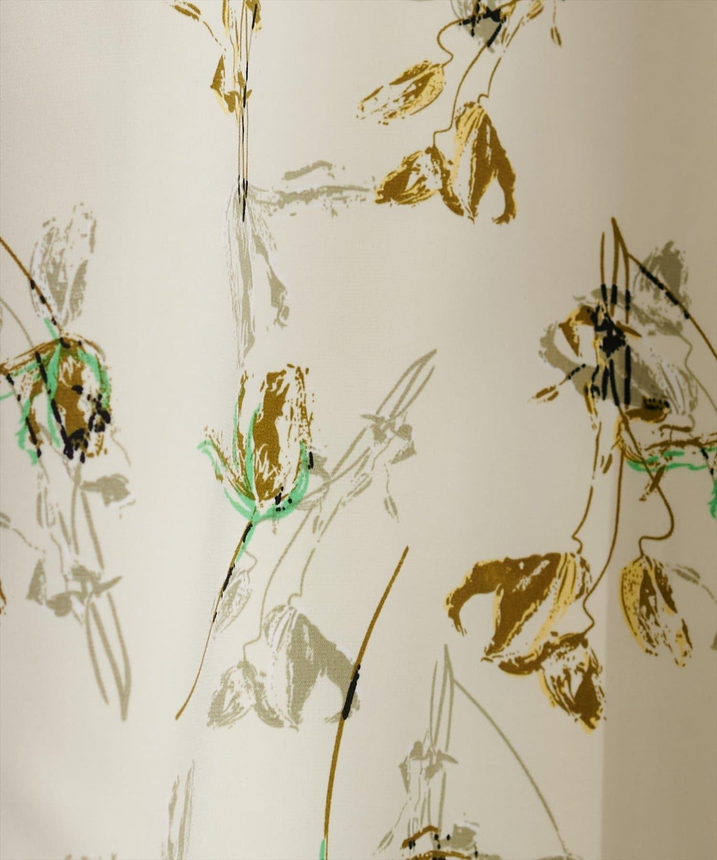 藝術花卉圖案 高腰 傘擺 半身裙