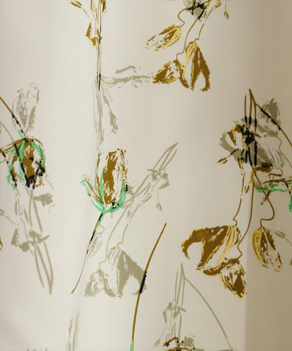 藝術花卉圖案 高腰 傘擺 半身裙