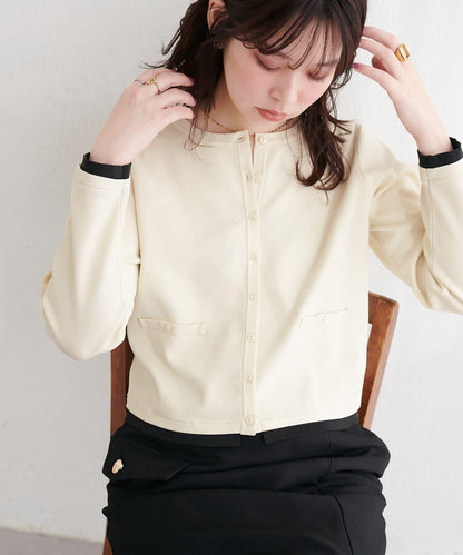 可家居水洗撞色小紐釦針織開衫