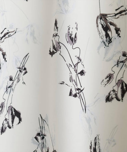 藝術花卉圖案 高腰 傘擺 半身裙