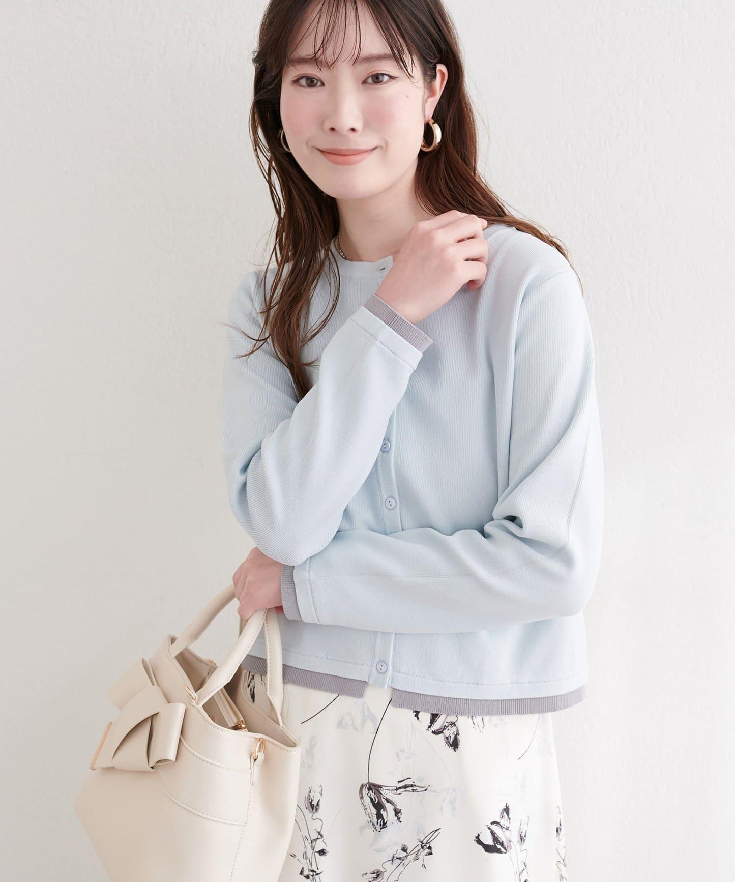 可家居水洗撞色小紐釦針織開衫