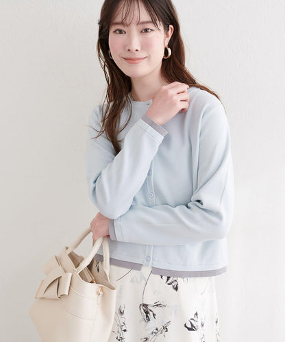 可家居水洗撞色小紐釦針織開衫