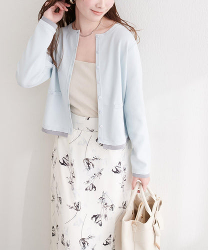 可家居水洗撞色小紐釦針織開衫