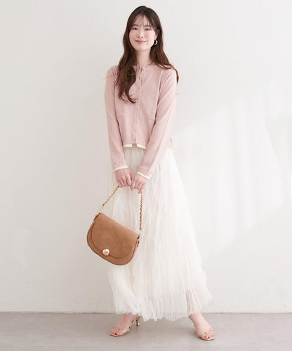 可家居水洗撞色小紐釦針織開衫