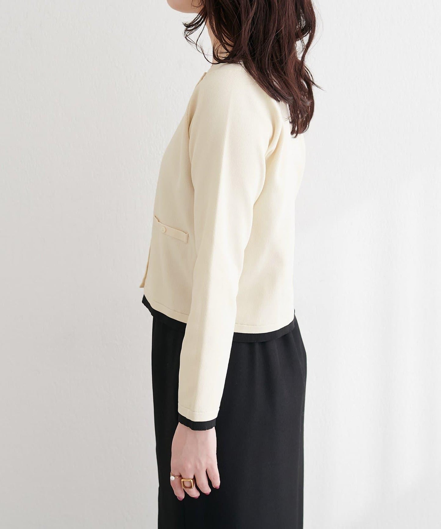 可家居水洗撞色小紐釦針織開衫