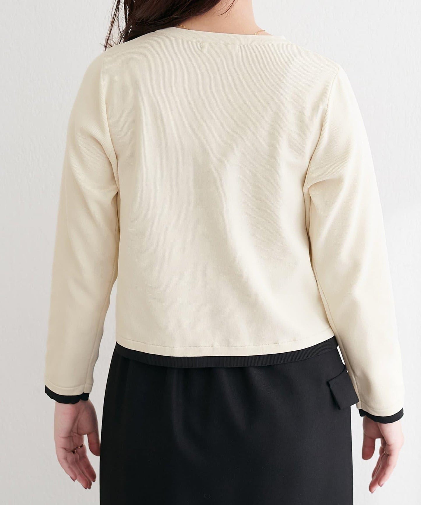 可家居水洗撞色小紐釦針織開衫