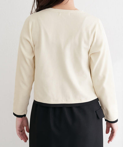 可家居水洗撞色小紐釦針織開衫