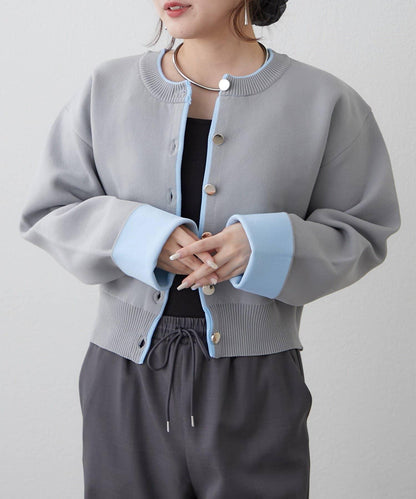 配色設計 海綿質感針織開衫