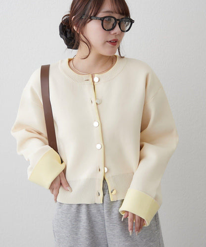 配色設計 海綿質感針織開衫