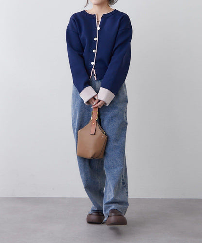 配色設計 海綿質感針織開衫