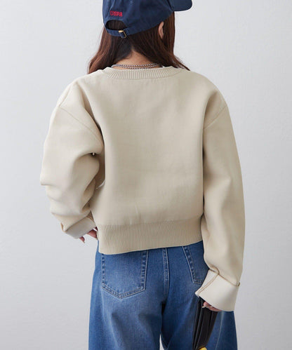 配色設計 海綿質感針織開衫