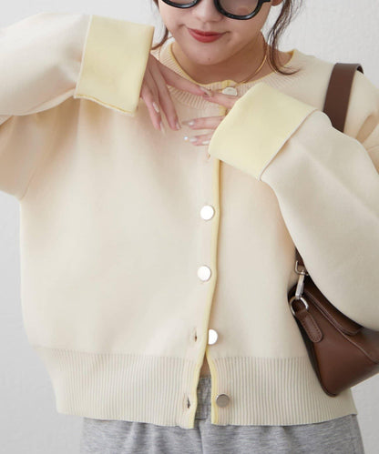 配色設計 海綿質感針織開衫