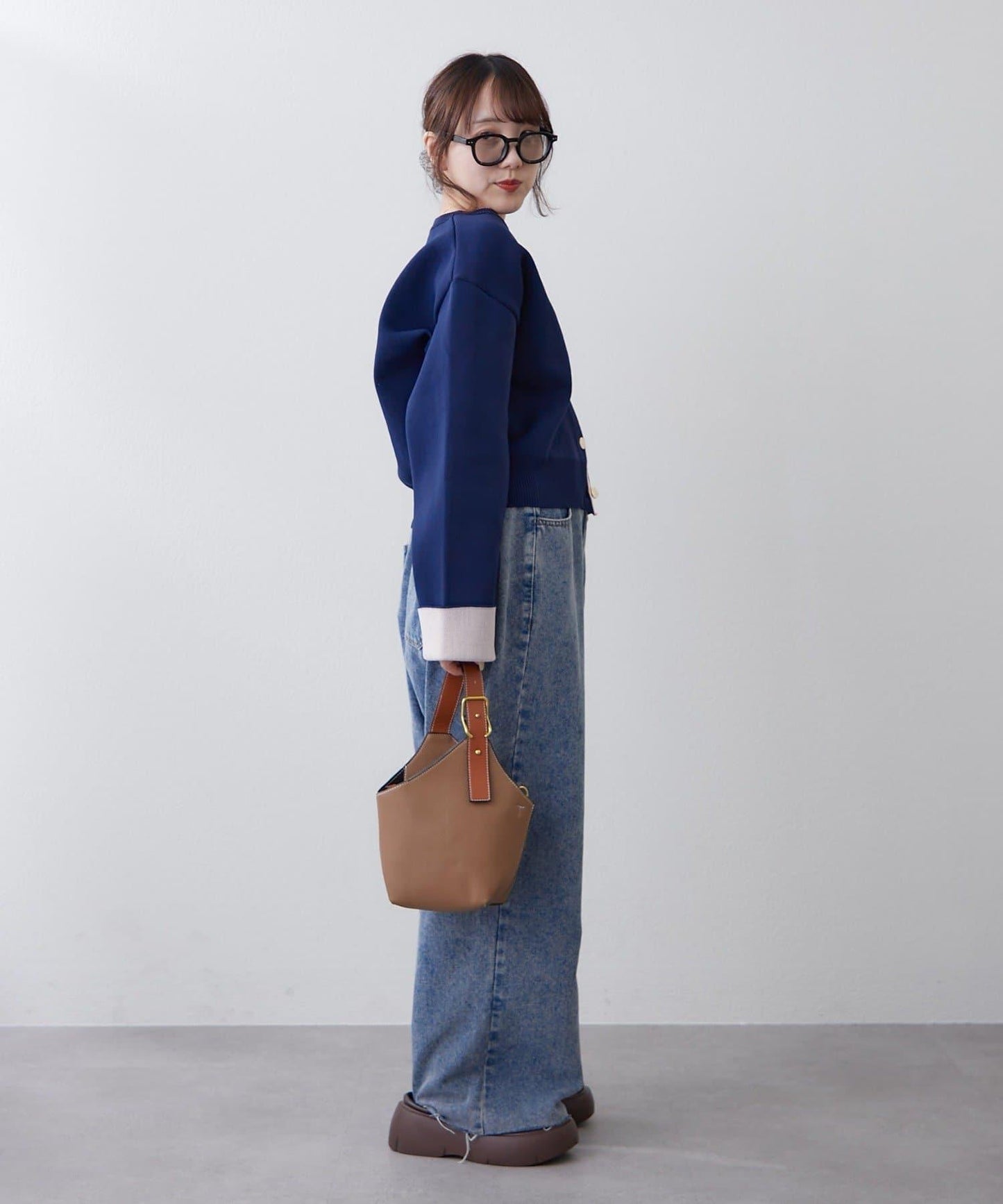 配色設計 海綿質感針織開衫