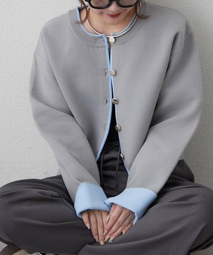 配色設計 海綿質感針織開衫