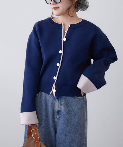 配色設計 海綿質感針織開衫