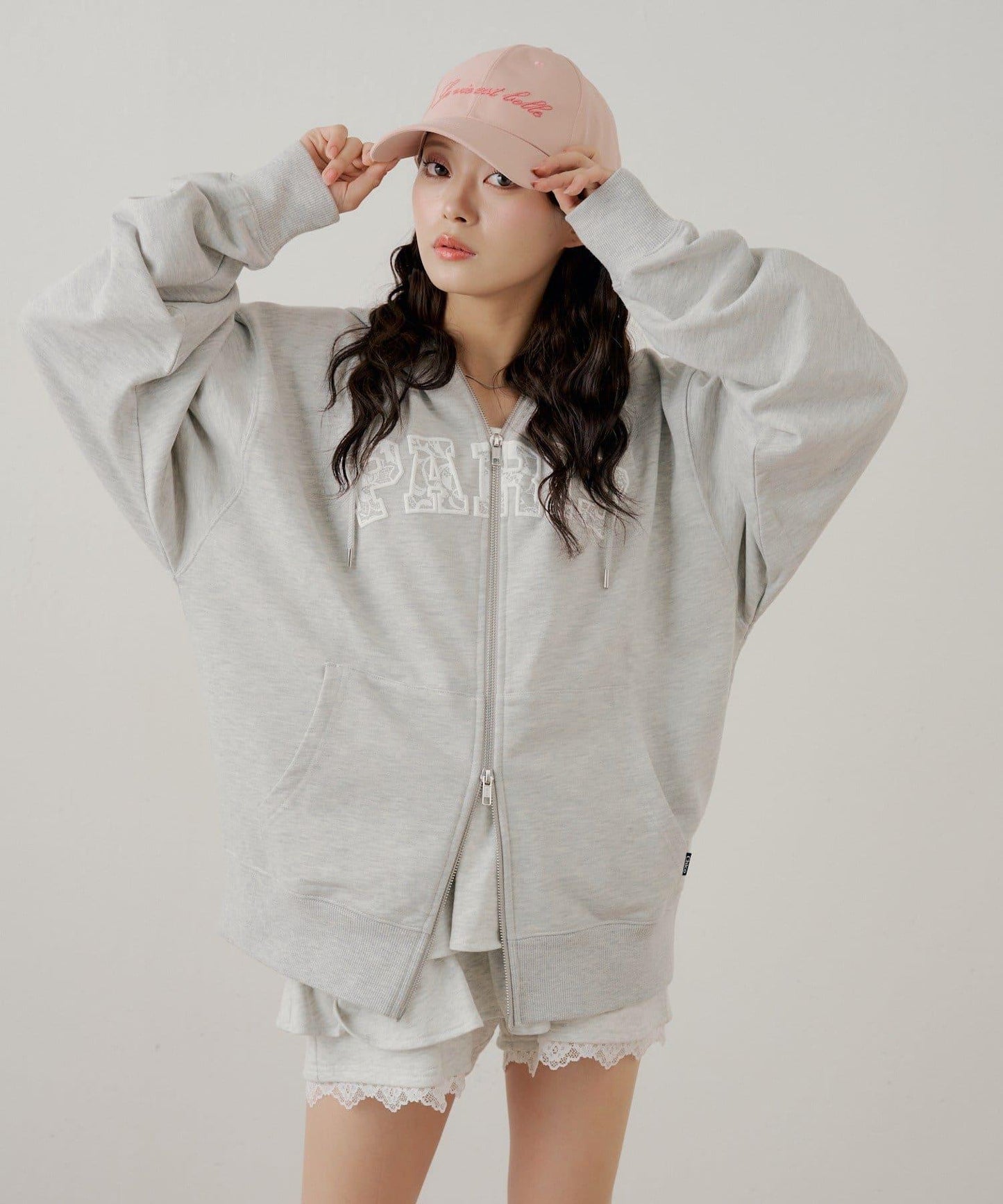 蕾絲Logo寬鬆連帽衛衣