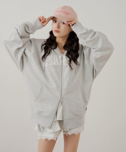 蕾絲Logo寬鬆連帽衛衣