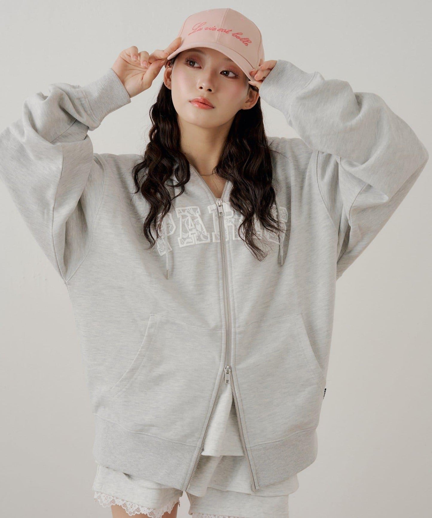 蕾絲Logo寬鬆連帽衛衣